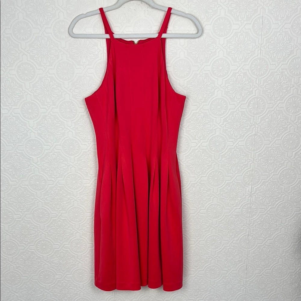 Calvin Klein Pink Fucsia Fit And Flare Dress with Pockets Cocktail Size 8